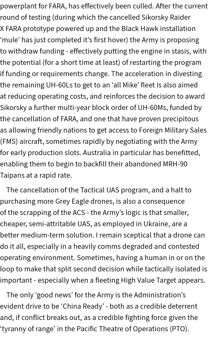 powerplant for FARA, has effectively been culled. After the current round of testing (during which the cancelled Siko...