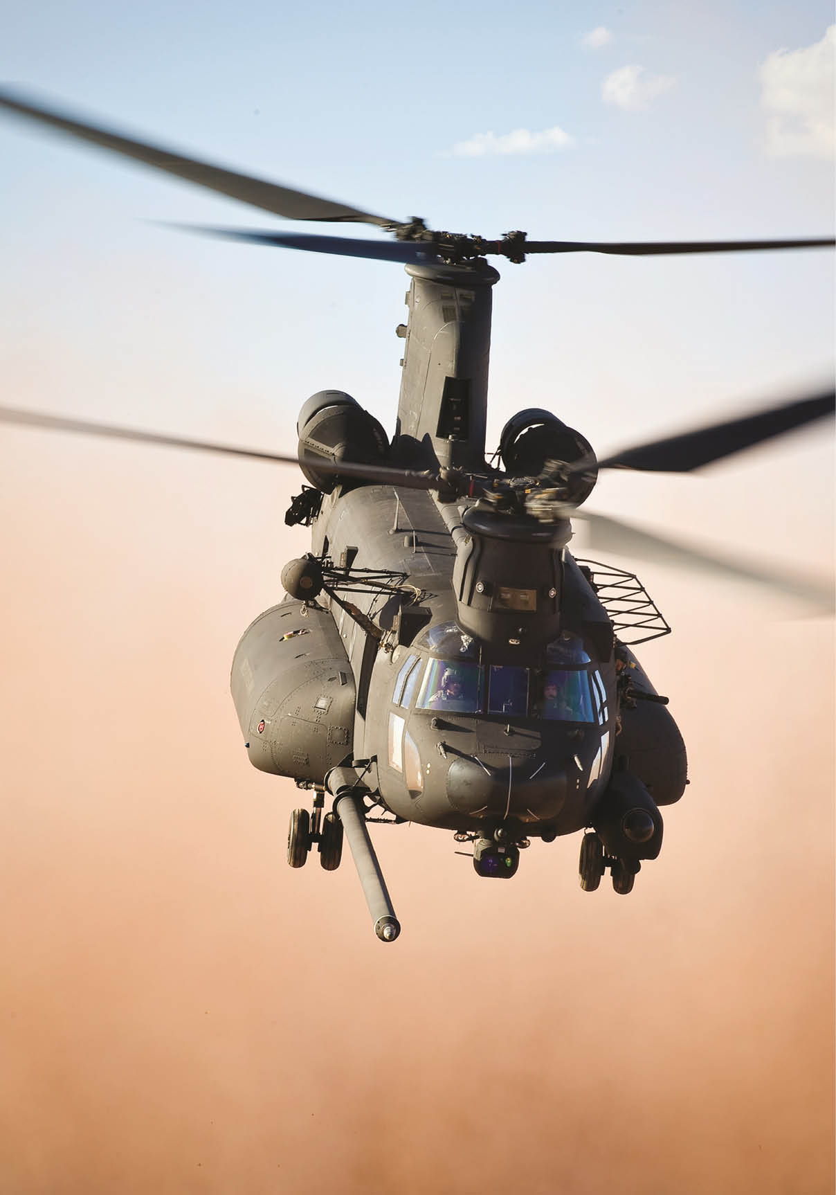 Ground to air and air to air of (Chinook) CH47G helicopter.