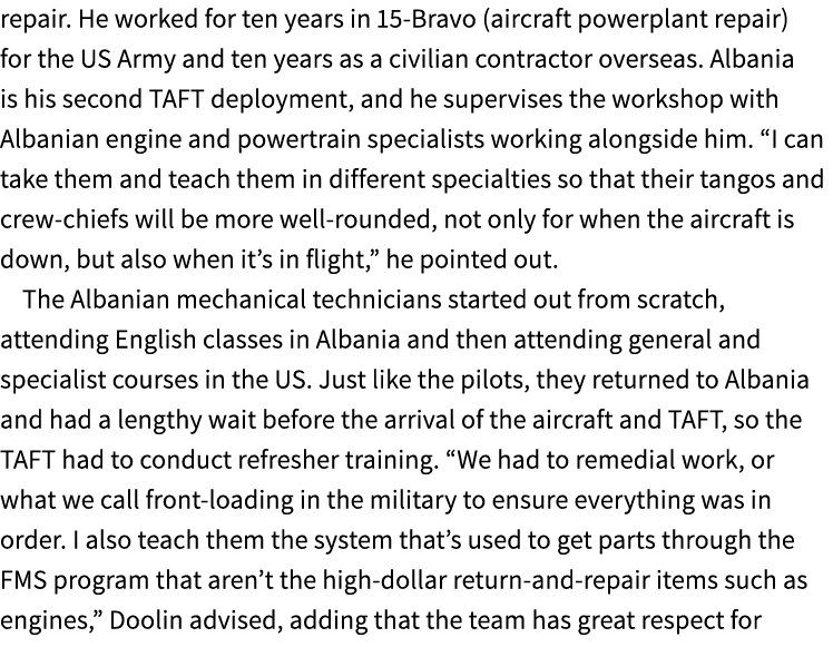 repair. He worked for ten years in 15 Bravo (aircraft powerplant repair) for the US Army and ten years as a civilian ...