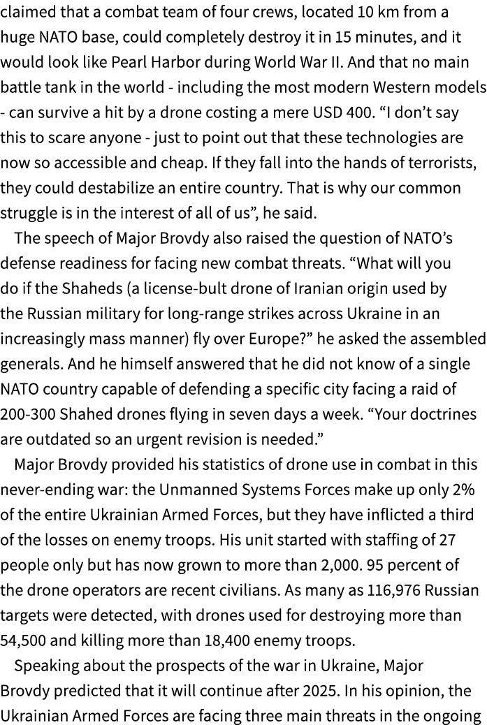 claimed that a combat team of four crews, located 10 km from a huge NATO base, could completely destroy it in 15 minu...
