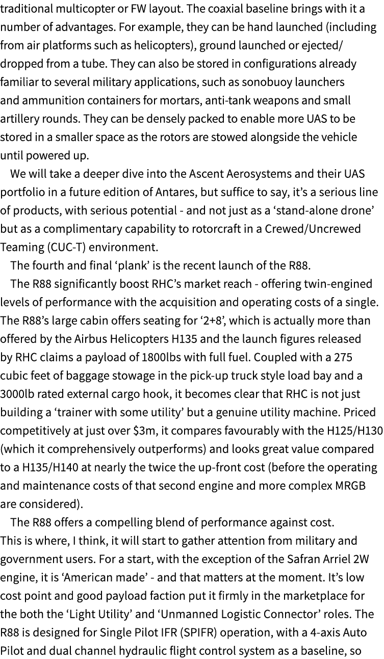 traditional multicopter or FW layout. The coaxial baseline brings with it a number of advantages. For example, they c...