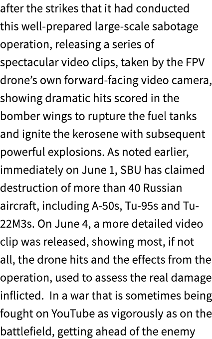 after the strikes that it had conducted this well prepared large scale sabotage operation, releasing a series of spec...