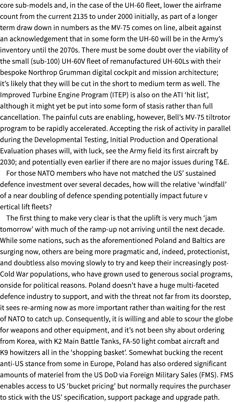core sub models and, in the case of the UH 60 fleet, lower the airframe count from the current 2135 to under 2000 ini...