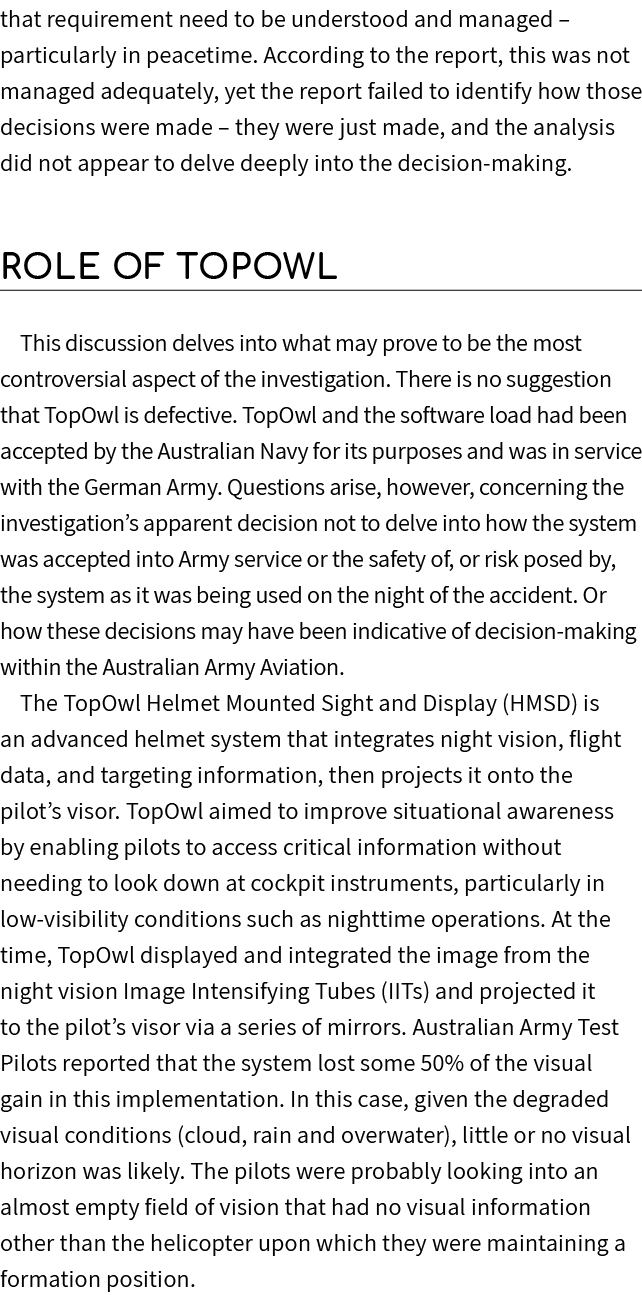 that requirement need to be understood and managed – particularly in peacetime. According to the report, this was not...