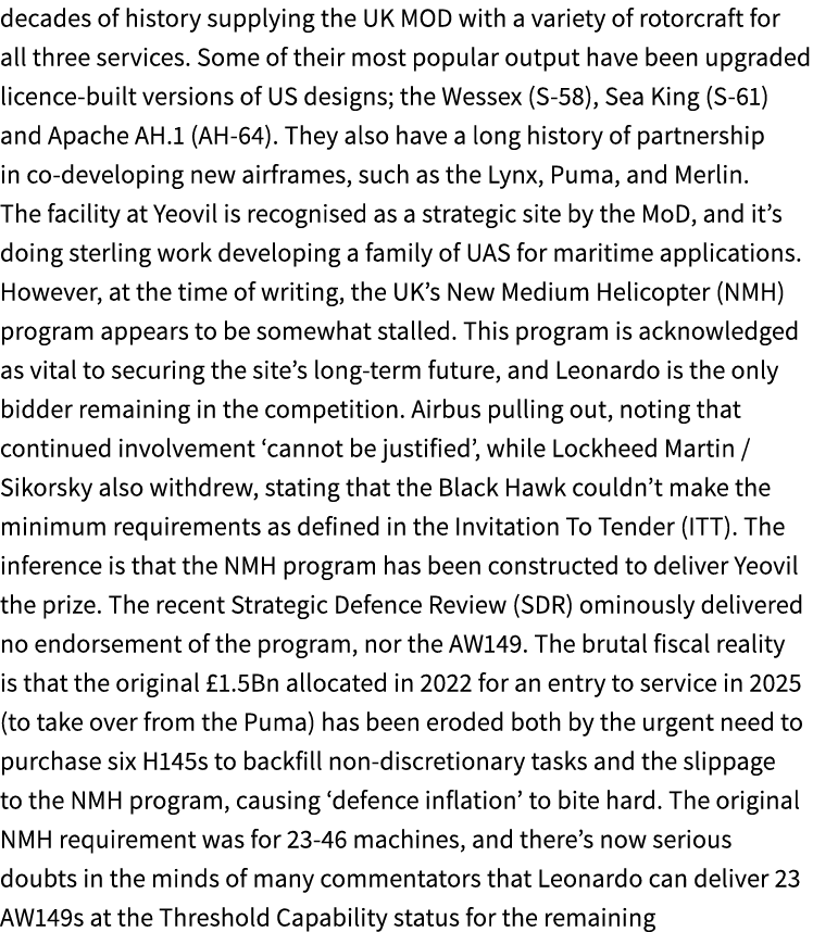 decades of history supplying the UK MOD with a variety of rotorcraft for all three services. Some of their most popul...