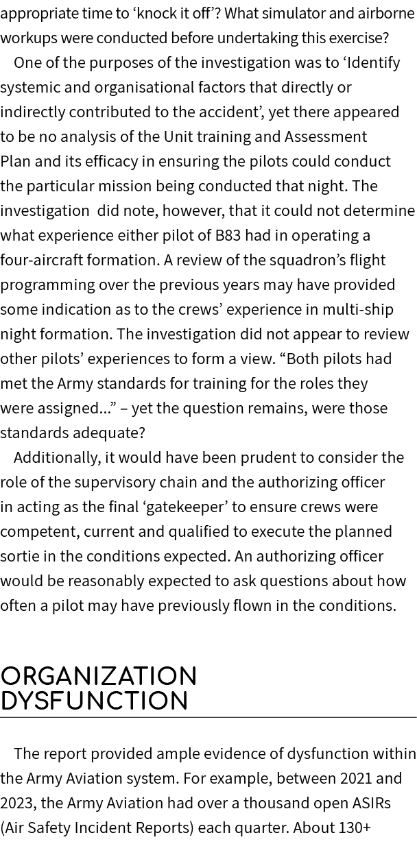 appropriate time to ‘knock it off’? What simulator and airborne workups were conducted before undertaking this exerci...
