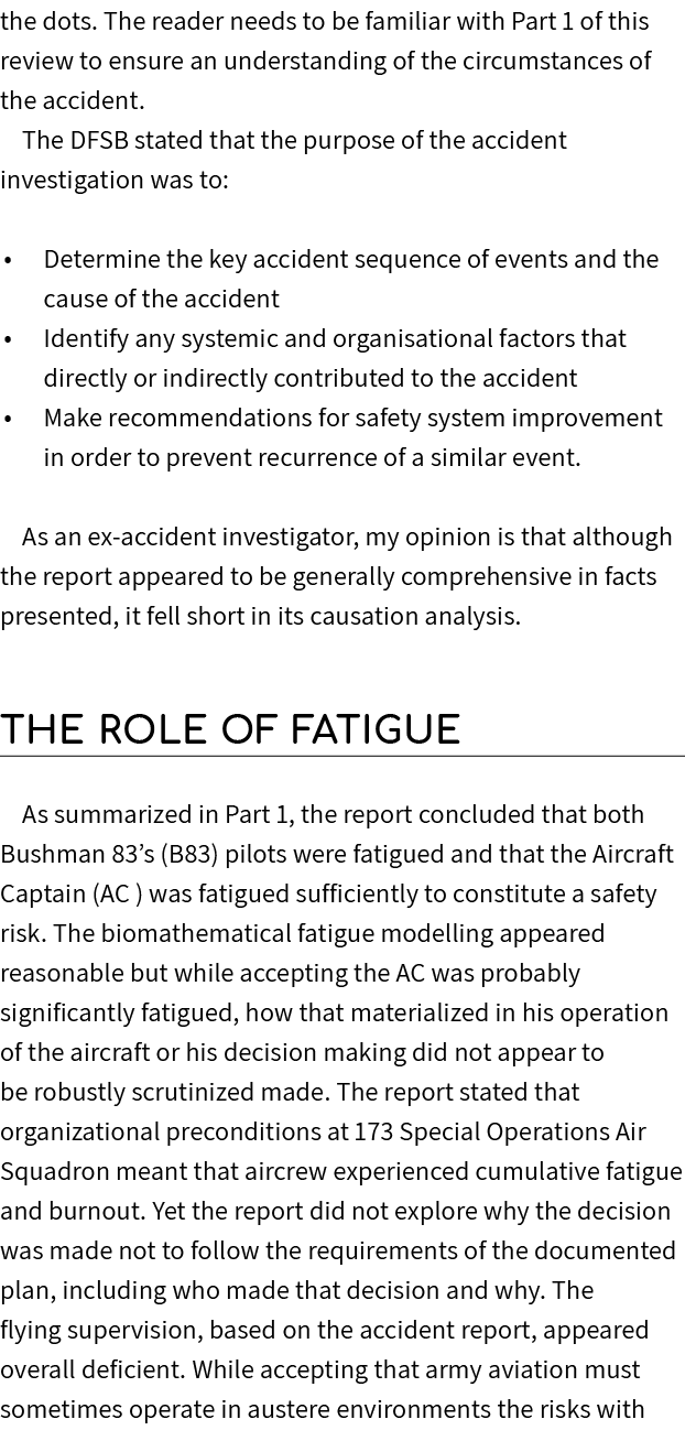the dots. The reader needs to be familiar with Part 1 of this review to ensure an understanding of the circumstances ...