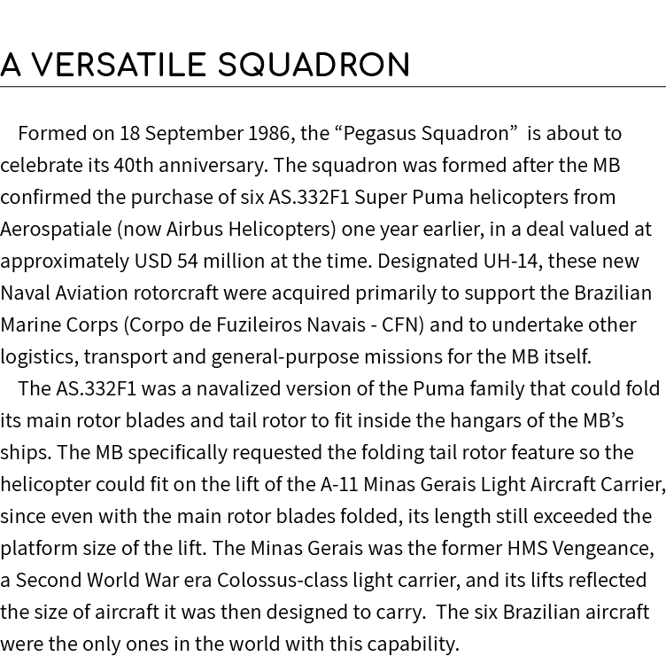 A versatile squadron Formed on 18 September 1986, the “Pegasus Squadron” is about to celebrate its 40th anniversary. ...