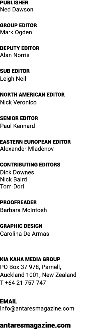 publisher Ned Dawson Group Editor Mark Ogden deputy editor Alan Norris sub editoR Leigh Neil North American Editor Ni...