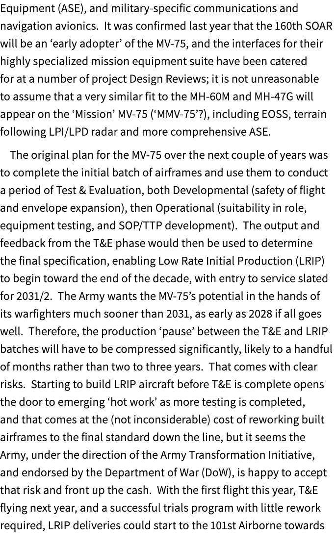 Equipment (ASE), and military specific communications and navigation avionics. It was confirmed last year that the 16...