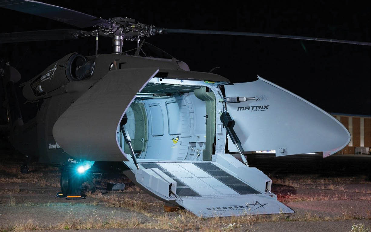 A helicopter with its door open, revealing a small space inside. AI generated content