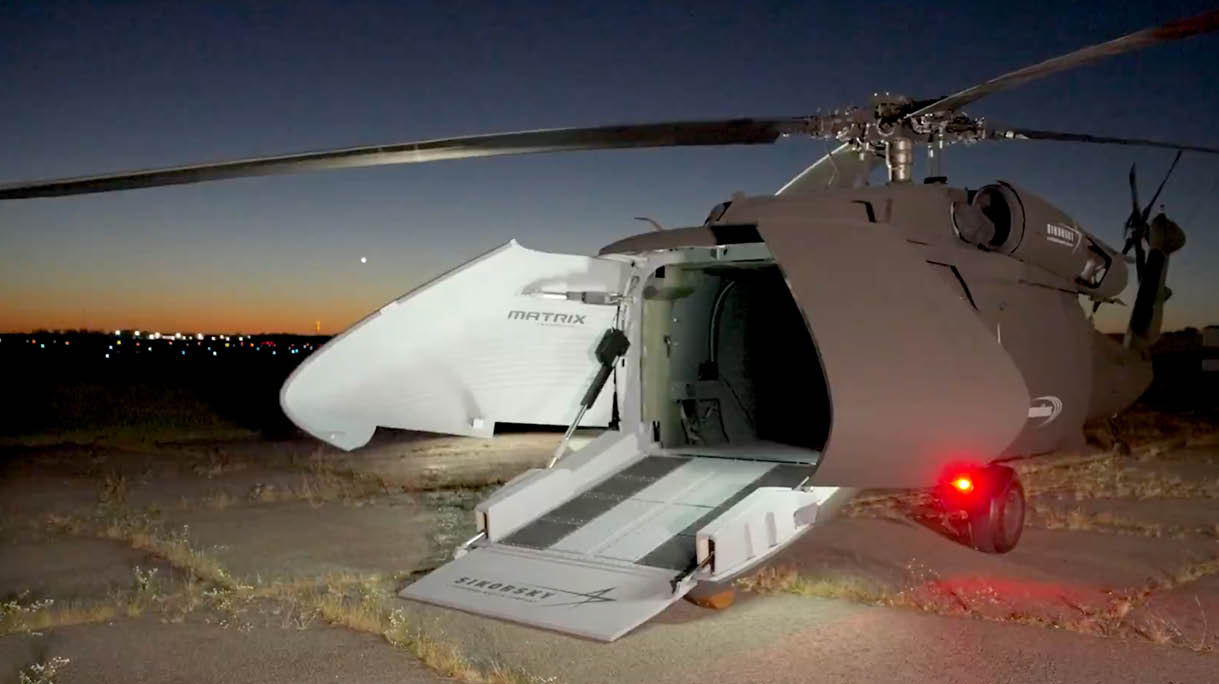 A helicopter with a person inside is parked on the ground. AI generated content