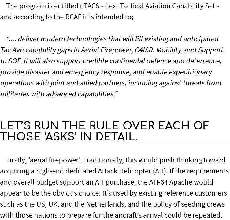 The program is entitled nTACS next Tactical Aviation Capability Set and according to the RCAF it is intended to; “......
