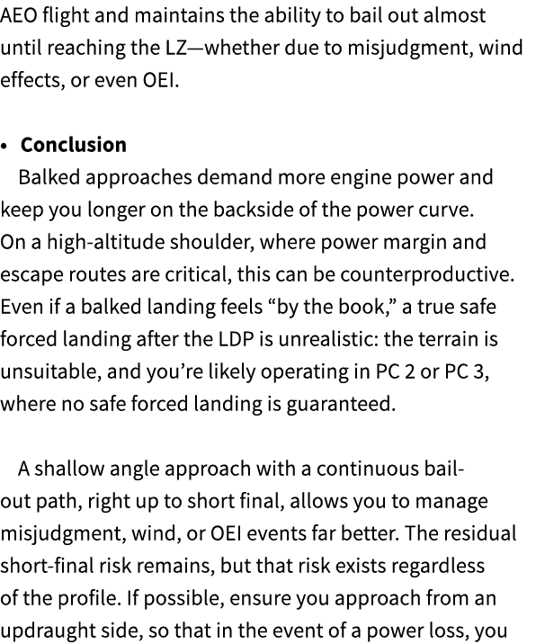 AEO flight and maintains the ability to bail out almost until reaching the LZ—whether due to misjudgment, wind effect...
