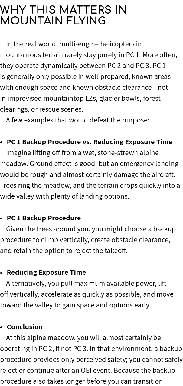 Why This Matters in Mountain Flying In the real world, multi engine helicopters in mountainous terrain rarely stay pu...