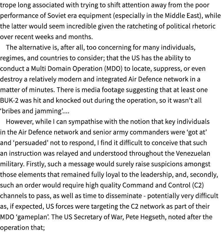 trope long associated with trying to shift attention away from the poor performance of Soviet era equipment (especial...