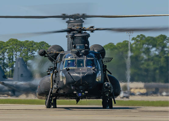 A helicopter is on the ground with its rotors spinning. AI generated content