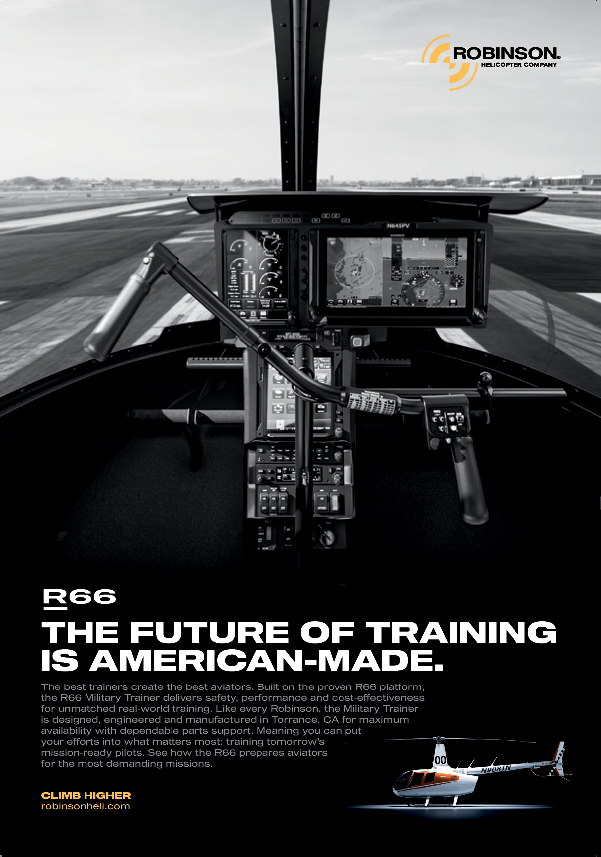 A poster for a helicopter training course. AI generated content