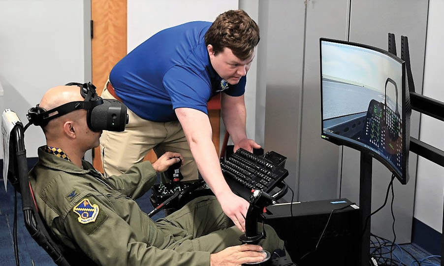Two men are playing a video game in a room. One man is wearing a blue shirt and the other is wearing a green shirt. They are both holding game controllers and looking at a large screen. AI generated content
