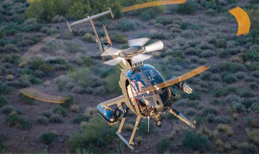 A person is piloting a helicopter in a field. AI generated content