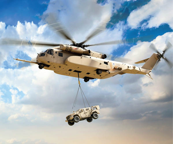 A helicopter is lifting a truck into the air. AI generated content