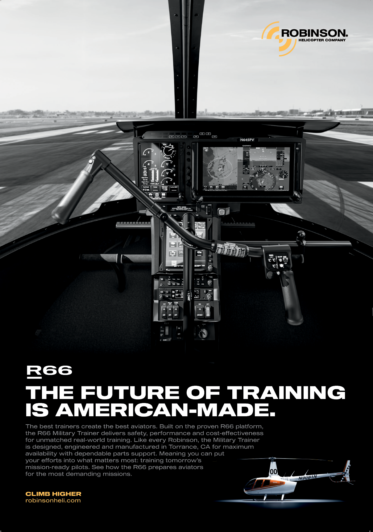 A poster for a helicopter training course. AI generated content