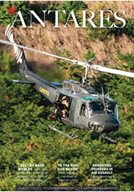 A helicopter is flying in the air. Description generated by AI