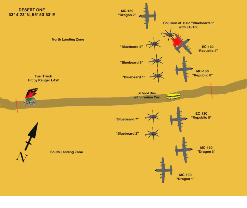 A map of a desert area with a plane and a truck marked on it. AI generated content