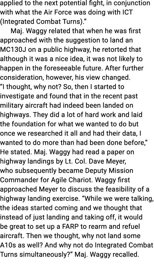 applied to the next potential fight, in conjunction with what the Air Force was doing with ICT (Integrated Combat Tur...