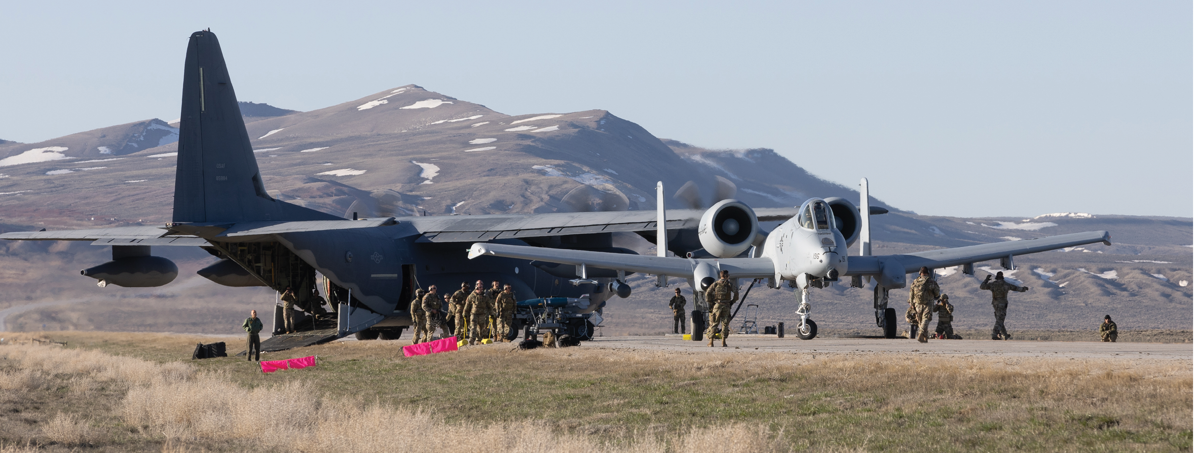 A group of soldiers are boarding a large airplane. AI generated content