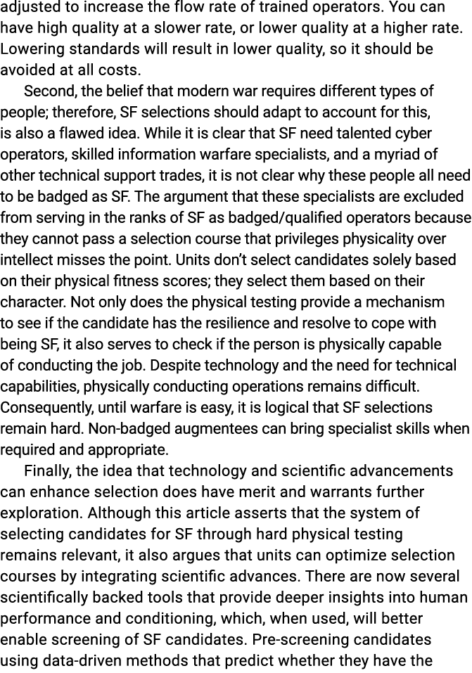 adjusted to increase the flow rate of trained operators. You can have high quality at a slower rate, or lower quality...