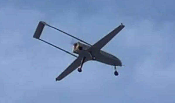 A small plane is flying in the sky with its landing gear down. AI generated content