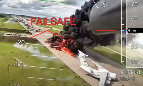 A plane is on fire and crashing on the runway. AI generated content