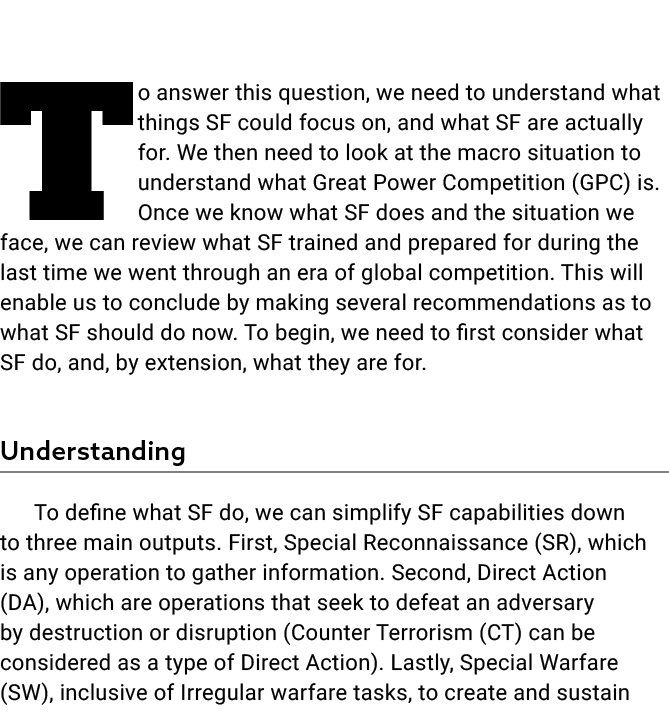 To answer this question, we need to understand what things SF could focus on, and what SF are actually for. We then n...