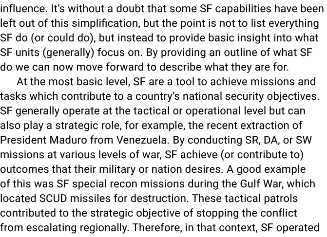 influence. It’s without a doubt that some SF capabilities have been left out of this simplification, but the point is...