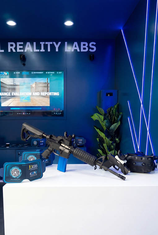A table with a gun on it. Description generated by AI