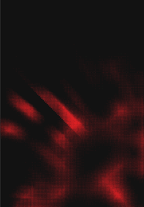 A red and black image with a hand in the middle. Description generated by AI
