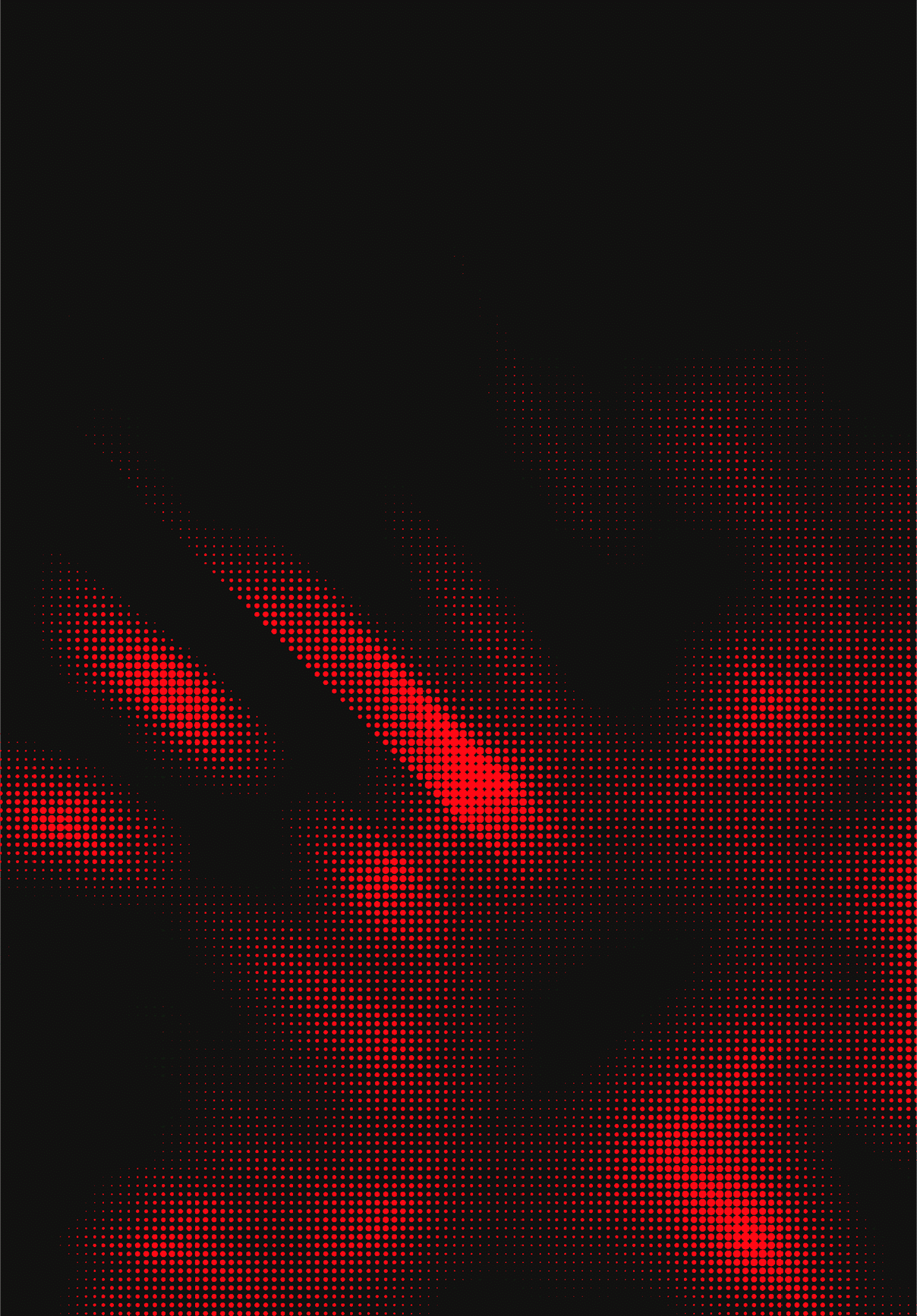 A red and black image with a hand in the middle. Description generated by AI