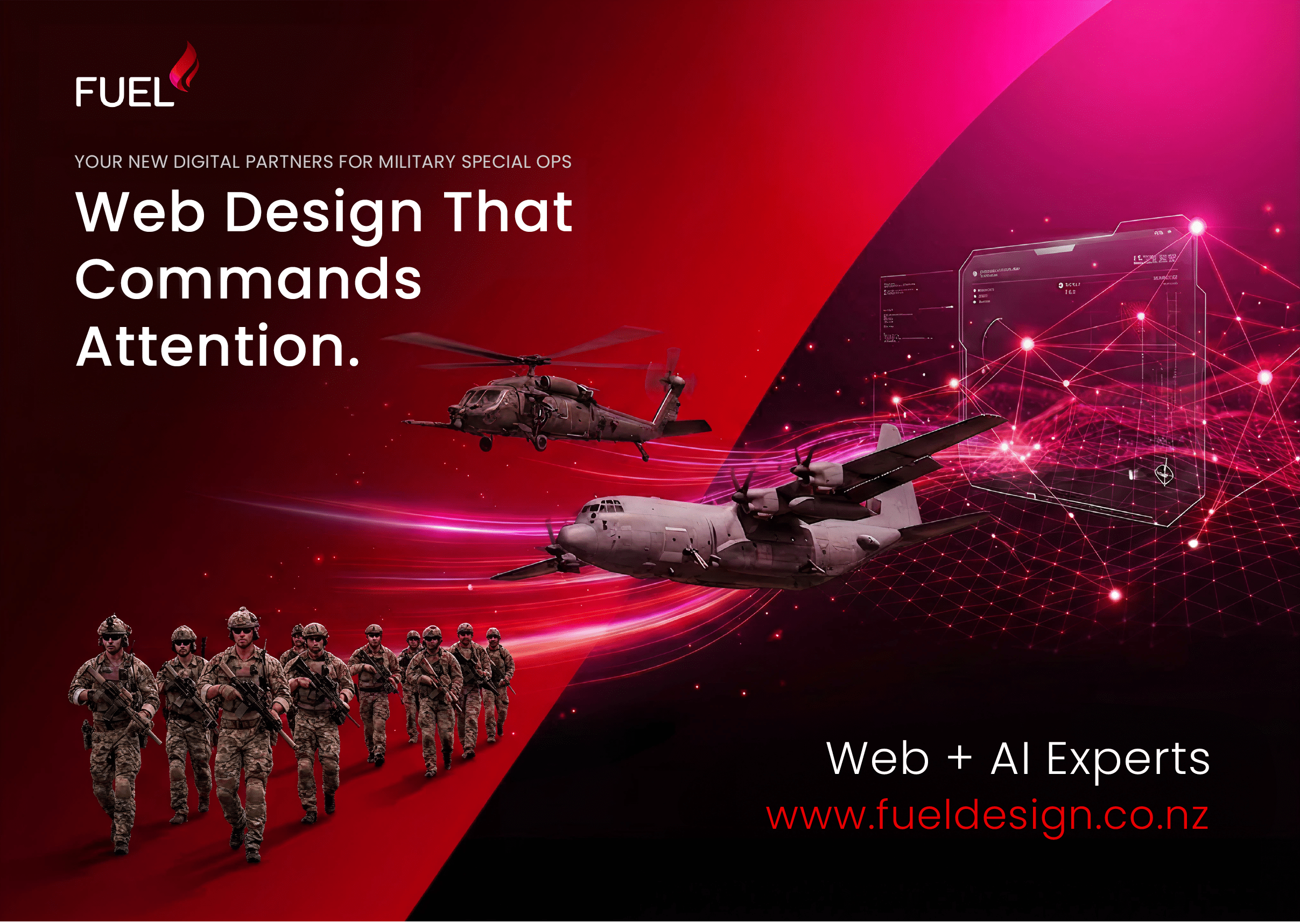 A group of soldiers are standing in front of a helicopter. Description generated by AI
