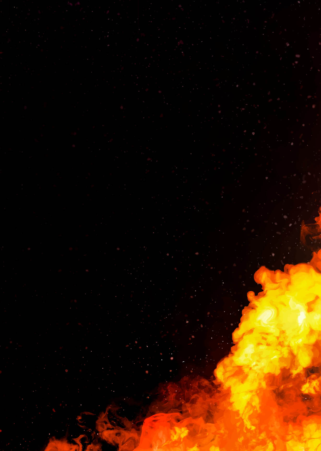 Orange fire burning vector border