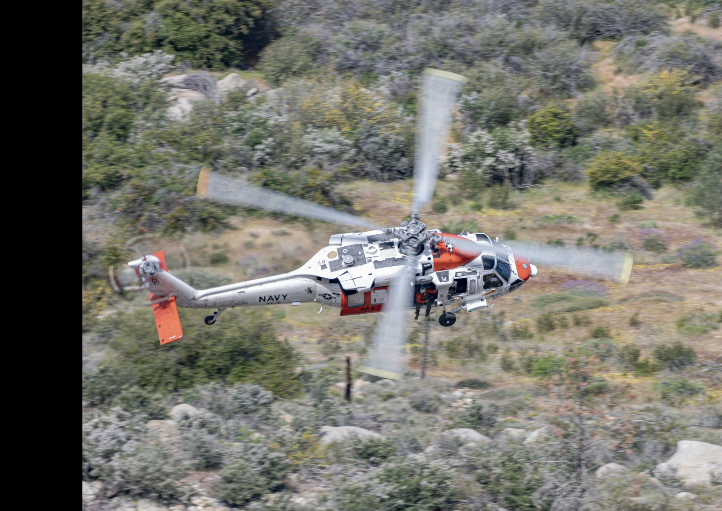 A helicopter is flying in the air with its blades spinning. AI generated content