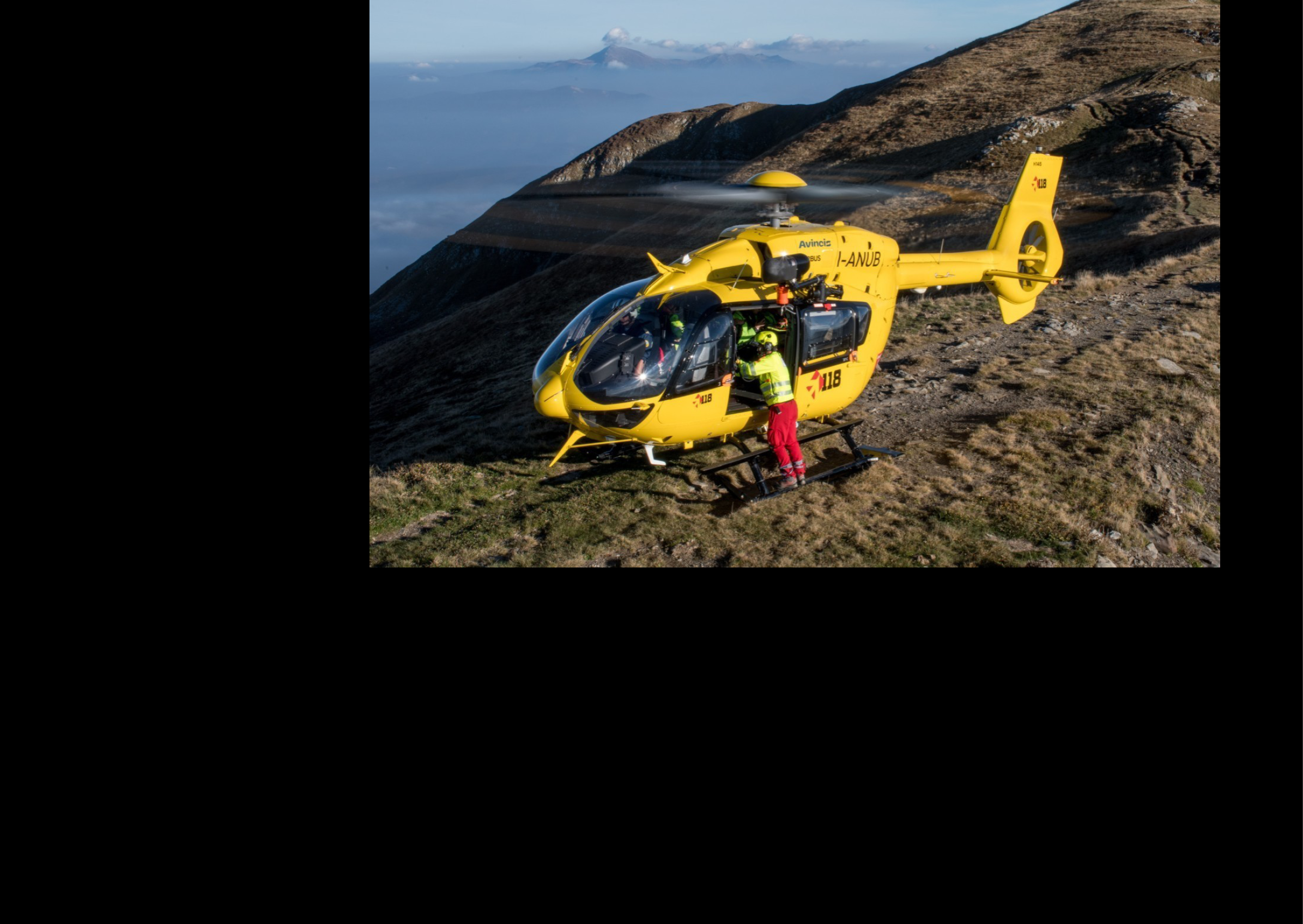 A man in a yellow helicopter is on a mountain. AI generated content