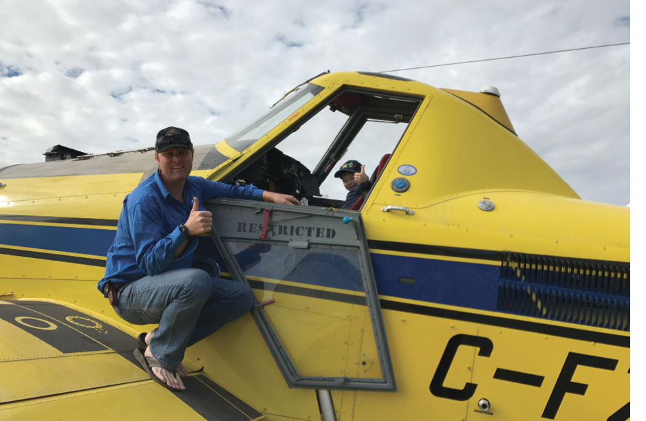 A small plane is flying in the air with its landing gear down. AI generated content