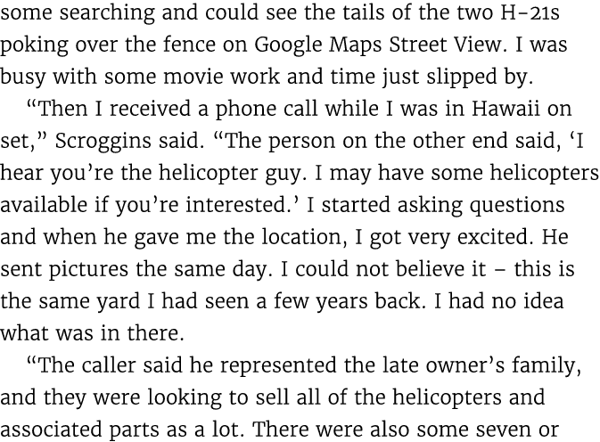 some searching and could see the tails of the two H 21s poking over the fence on Google Maps Street View. I was busy ...