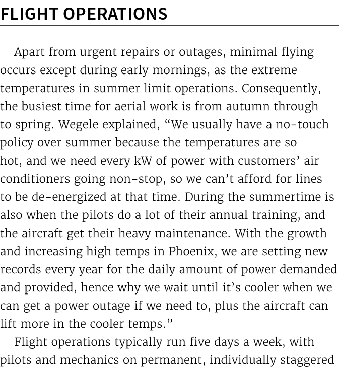 Flight Operations Apart from urgent repairs or outages, minimal flying occurs except during early mornings, as the ex...