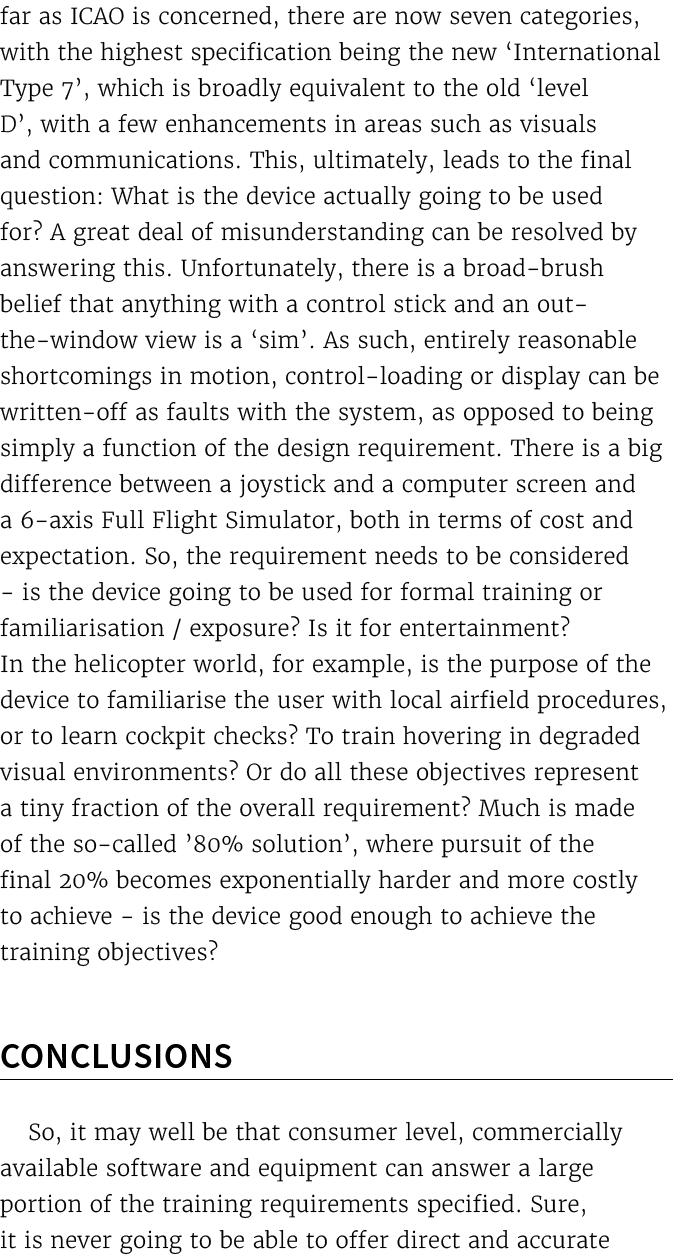 far as ICAO is concerned, there are now seven categories, with the highest specification being the new ‘International...