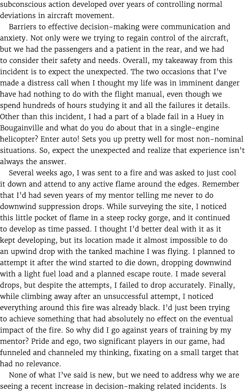 subconscious action developed over years of controlling normal deviations in aircraft movement. Barriers to effective...