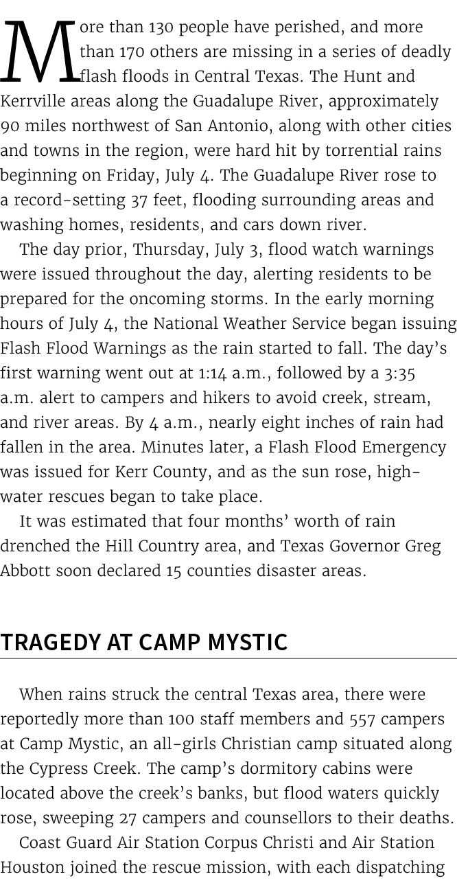 More than 130 people have perished, and more than 170 others are missing in a series of deadly flash floods in Centra...
