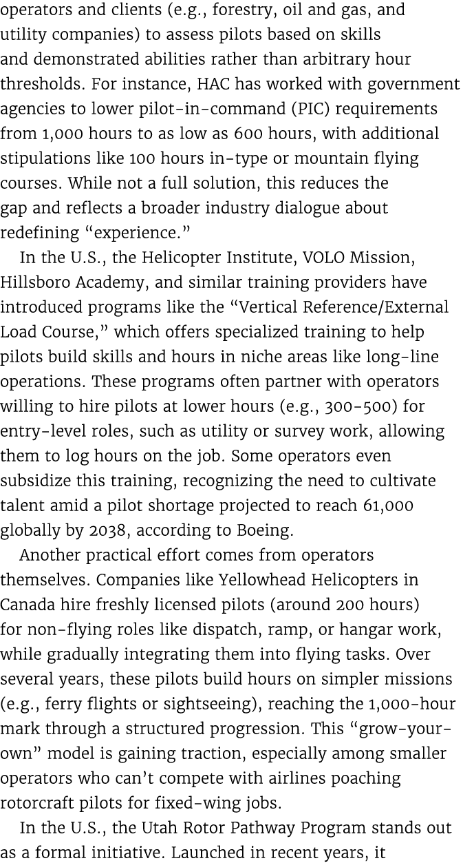 operators and clients (e.g., forestry, oil and gas, and utility companies) to assess pilots based on skills and demon...