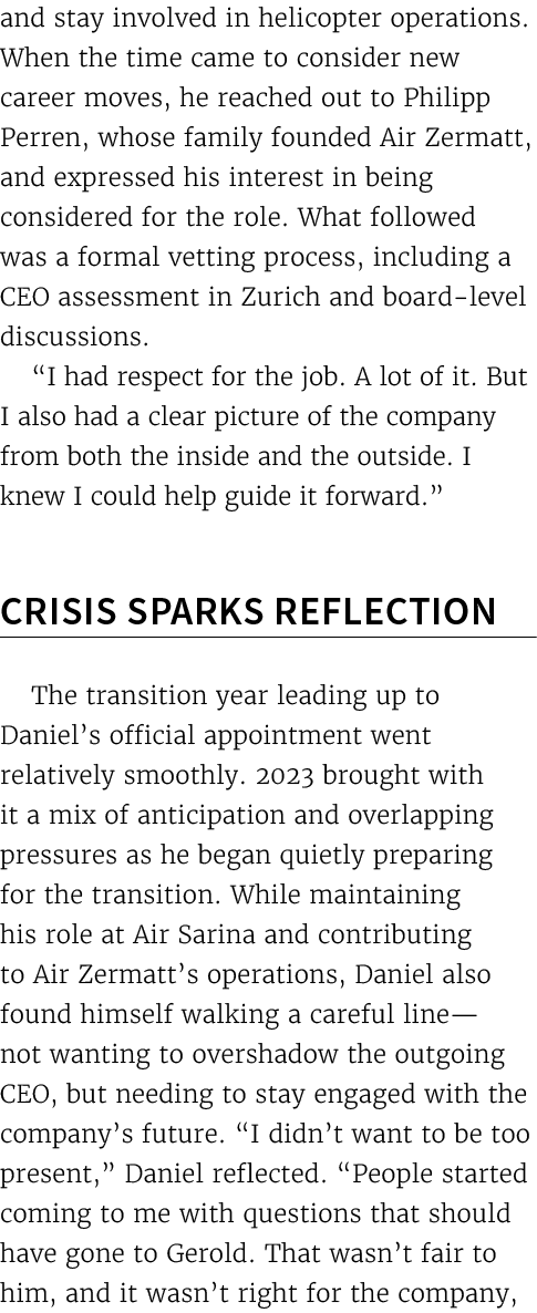 and stay involved in helicopter operations. When the time came to consider new career moves, he reached out to Philip...